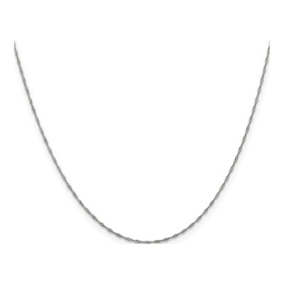 14K White Gold 1mm Singapore Chain – view 3