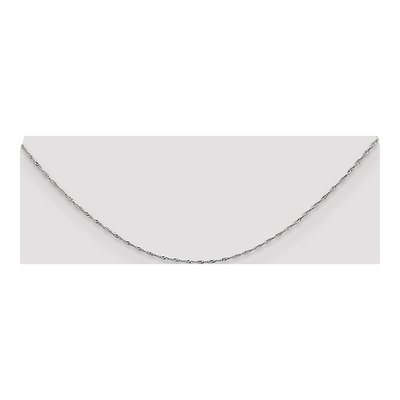 14K White Gold 1mm Singapore Chain – view 4