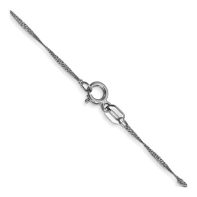 14K White Gold 1mm Singapore Chain – view 5