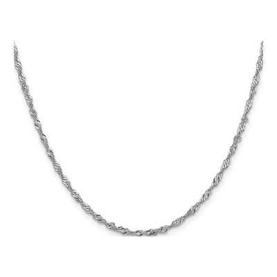 14K White Gold 2mm Singapore Chain – view 3