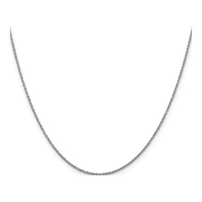14K White Gold 1.1mm Baby Rope Chain – view 4
