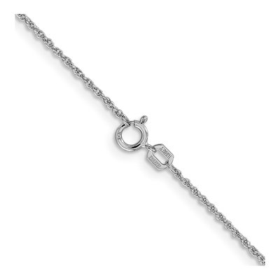 14K White Gold 1.1mm Baby Rope Chain – view 5
