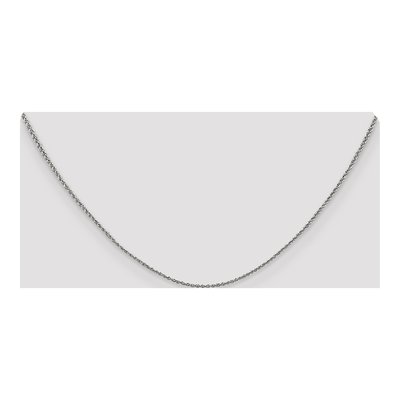 14K White Gold 1.1mm Baby Rope Chain – view 6
