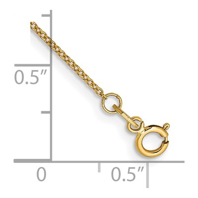 14K Yellow Gold 0.9mm Cable Chain Anklet – view 2