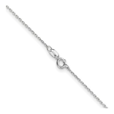 14K White Gold 0.8mm Diamond-Cut Cable Chain – view 5