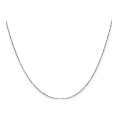 14K White Gold 0.8mm Diamond-Cut Cable Chain – view 3