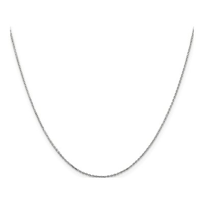 14K White Gold 0.8mm Diamond-Cut Cable Chain – view 3