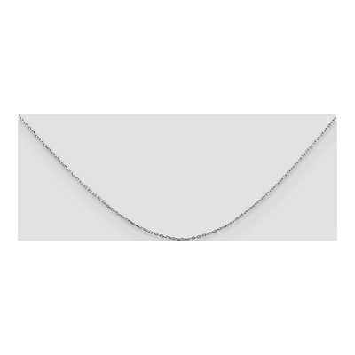 14K White Gold 0.8mm Diamond-Cut Cable Chain – view 4