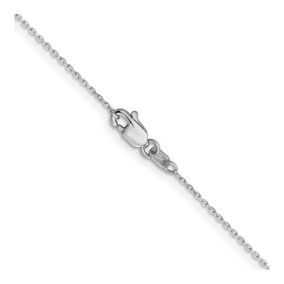 14K White Gold 0.8mm Diamond-Cut Cable Chain – view 5