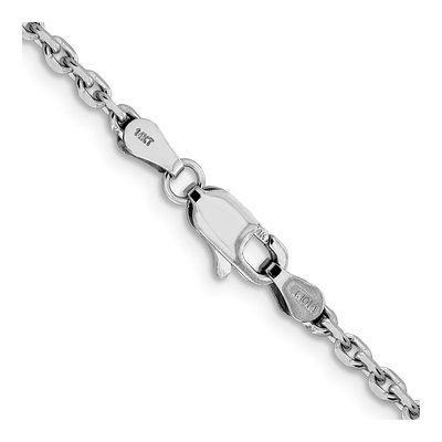 14K White Gold 2.5mm Diamond-Cut Cable Chain – view 4