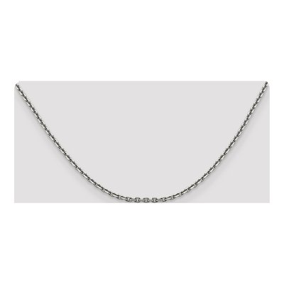 14K White Gold 2.5mm Diamond-Cut Cable Chain – view 5