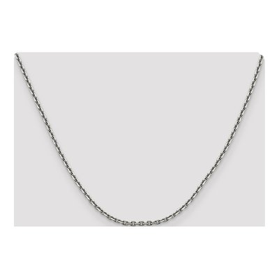 14K White Gold 2.5mm Diamond-Cut Cable Chain – view 5