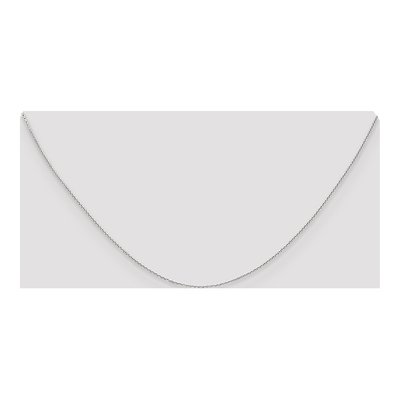 14K White Gold 0.65mm Diamond-Cut Round Open Cable Chain – view 5