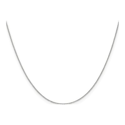 14K White Gold 0.65mm Diamond-Cut Round Open Cable Chain – view 4