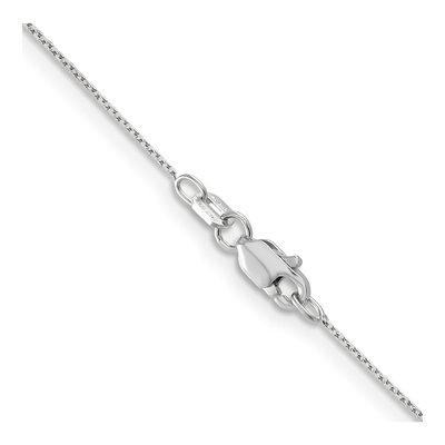 14K White Gold 0.65mm Diamond-Cut Round Open Cable Chain – view 5