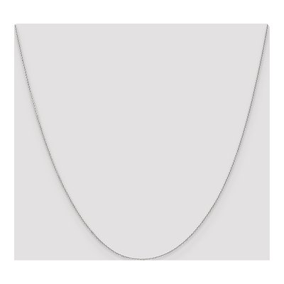 14K White Gold 0.65mm Diamond-Cut Round Open Cable Chain – view 6