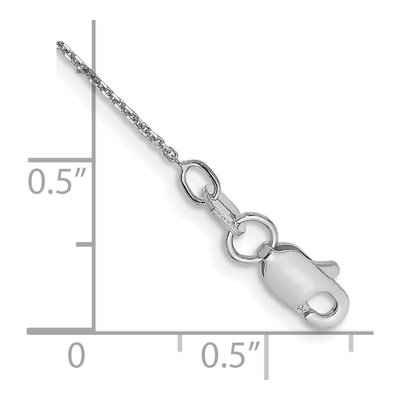 14K White Gold 0.8mm Diamond-Cut Round Open Cable Chain Anklet – view 2