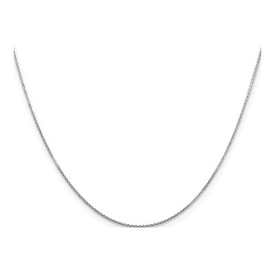 14K White Gold 0.8mm Diamond-Cut Round Open Cable Chain – view 2