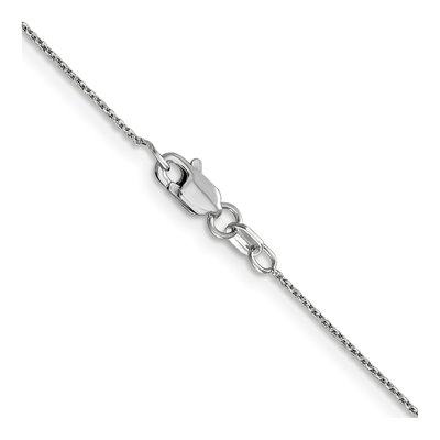 14K White Gold 0.8mm Diamond-Cut Round Open Cable Chain – view 3
