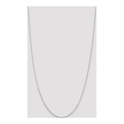 14K White Gold 0.8mm Diamond-Cut Round Open Cable Chain – view 4