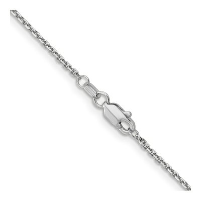 14K White Gold 1.4mm Diamond-Cut Round Open Cable Chain – view 4