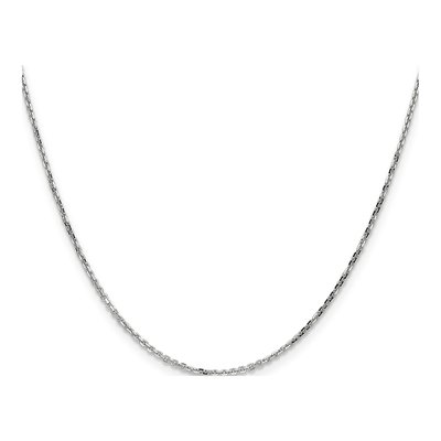 14K White Gold 1.4mm Diamond-Cut Round Open Cable Chain – view 3