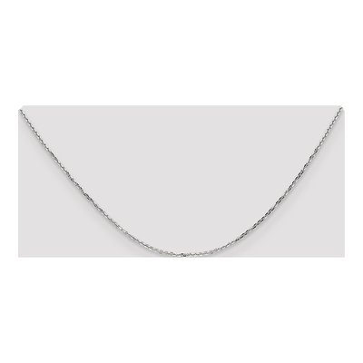 14K White Gold 1.4mm Diamond-Cut Round Open Cable Chain – view 5