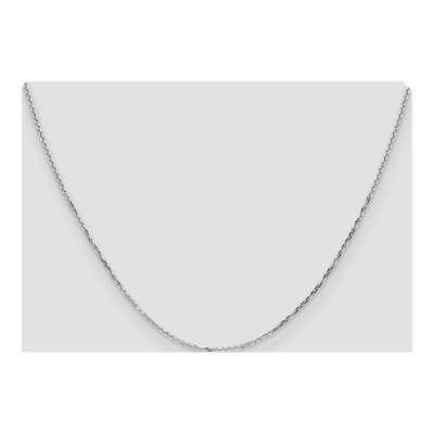 14K White Gold 1.4mm Diamond-Cut Round Open Cable Chain – view 5