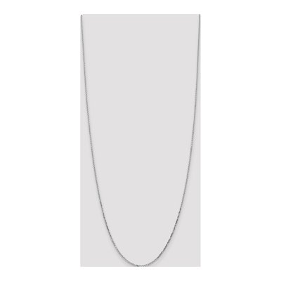 14K White Gold 1.4mm Diamond-Cut Round Open Cable Chain – view 5