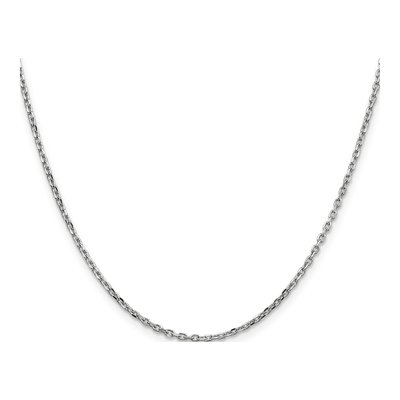 14K White Gold 1.8mm Diamond-Cut Round Open Cable Chain – view 2
