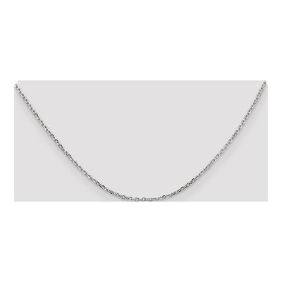 14K White Gold 1.8mm Diamond-Cut Round Open Cable Chain – view 4