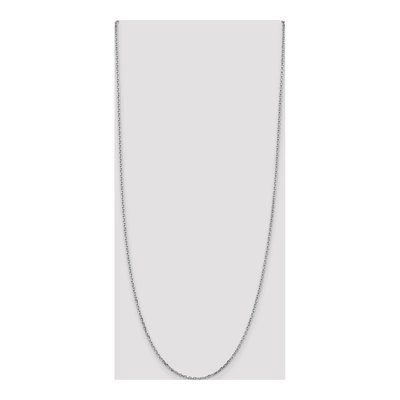 14K White Gold 1.8mm Diamond-Cut Round Open Cable Chain – view 4
