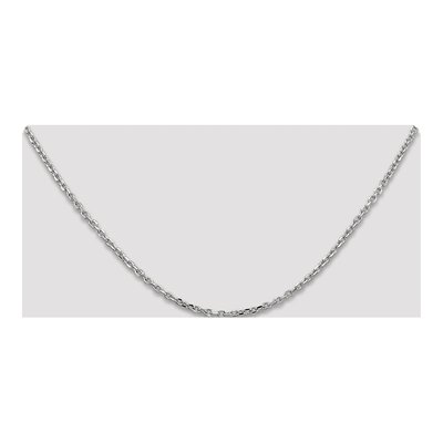 14K White Gold 2.2mm Diamond-Cut Round Open Cable Chain – view 5