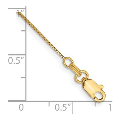 14K Yellow Gold 0.5mm Box Chain Anklet – view 2