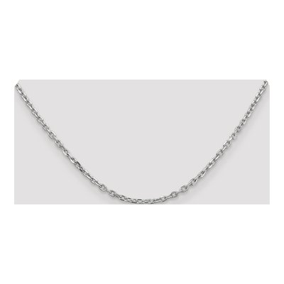 14K White Gold 3mm Diamond-Cut Round Open Cable Chain – view 5