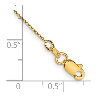 14K Yellow Gold 0.8mm Diamond-Cut Round Open Cable Chain Anklet – view 2