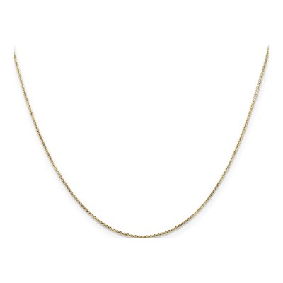 14K Yellow Gold 0.8mm Diamond-Cut Round Open Cable Chain – view 3