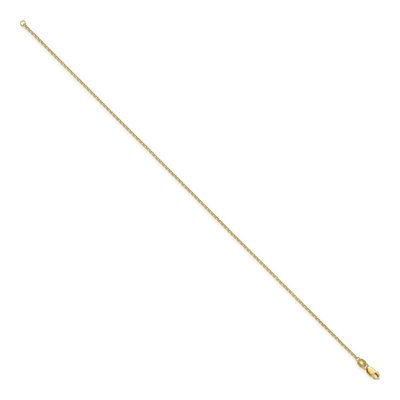 14K Yellow Gold 1.4mm Diamond-Cut Round Open Cable Chain Anklet – view 2