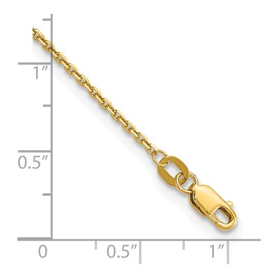 14K Yellow Gold 1.4mm Diamond-Cut Round Open Cable Chain Anklet – view 4