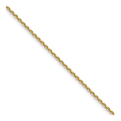 14K Yellow Gold 1.4mm Diamond-Cut Spool Round Open Cable Chain