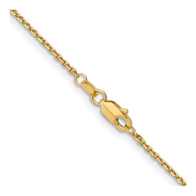 14K Yellow Gold 1.4mm Diamond-Cut Round Open Cable Chain – view 4