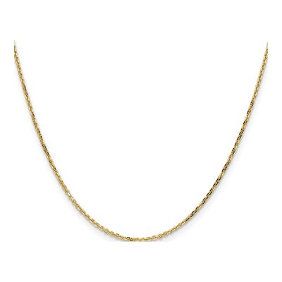 14K Yellow Gold 1.4mm Diamond-Cut Round Open Cable Chain – view 3
