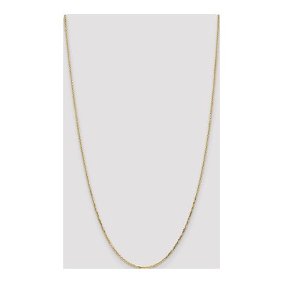 14K Yellow Gold 1.4mm Diamond-Cut Round Open Cable Chain – view 5