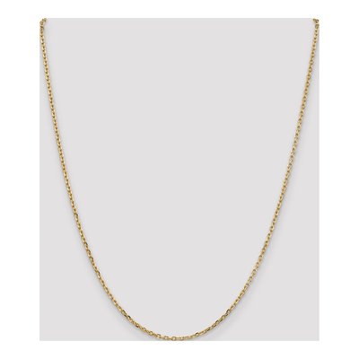 14K Yellow Gold 1.8mm Diamond-Cut 22-Inch Round Open Cable Chain – view 5