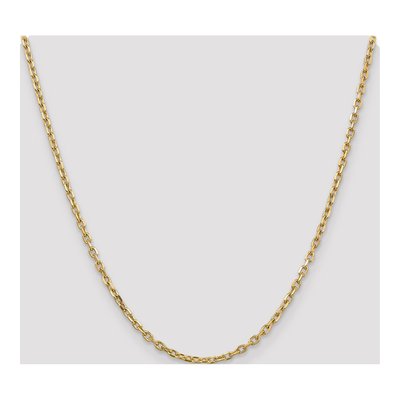 14K Yellow Gold 3mm Diamond-Cut Round Open Cable Chain – view 5