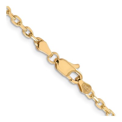 14K Yellow Gold 3mm Diamond-Cut Round Open Cable Chain – view 4