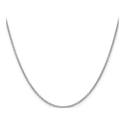 14K White Gold 1.4mm Round Open Cable Chain – view 3