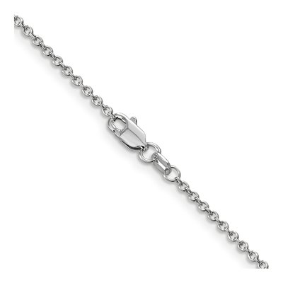 14K White Gold 1.4mm Round Open Cable Chain – view 4
