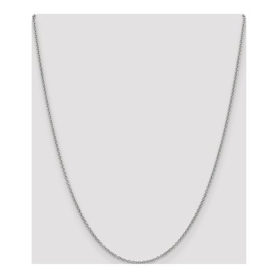 14K White Gold 1.4mm Round Open Cable Chain – view 5