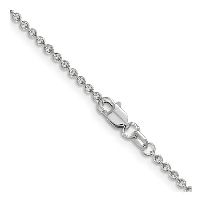 14K White Gold 1.6mm Round Open Cable Chain – view 4